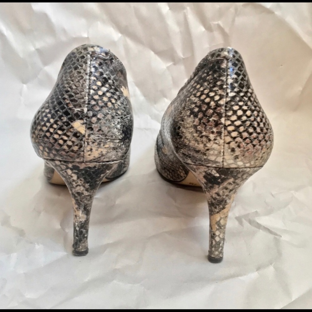 Br Size 7 Round Toe Python Print Heels - image 6